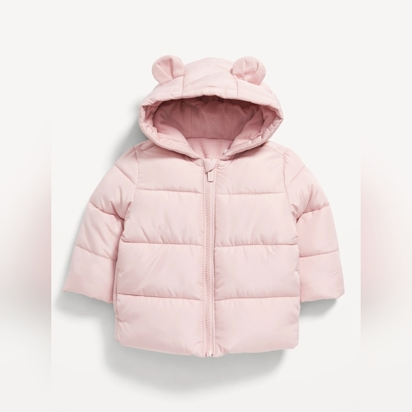 Old Navy #752343 Pink Fleece-Lined Water-Resistant Frost Free Puffer Coat NWT - Picture 1 of 9